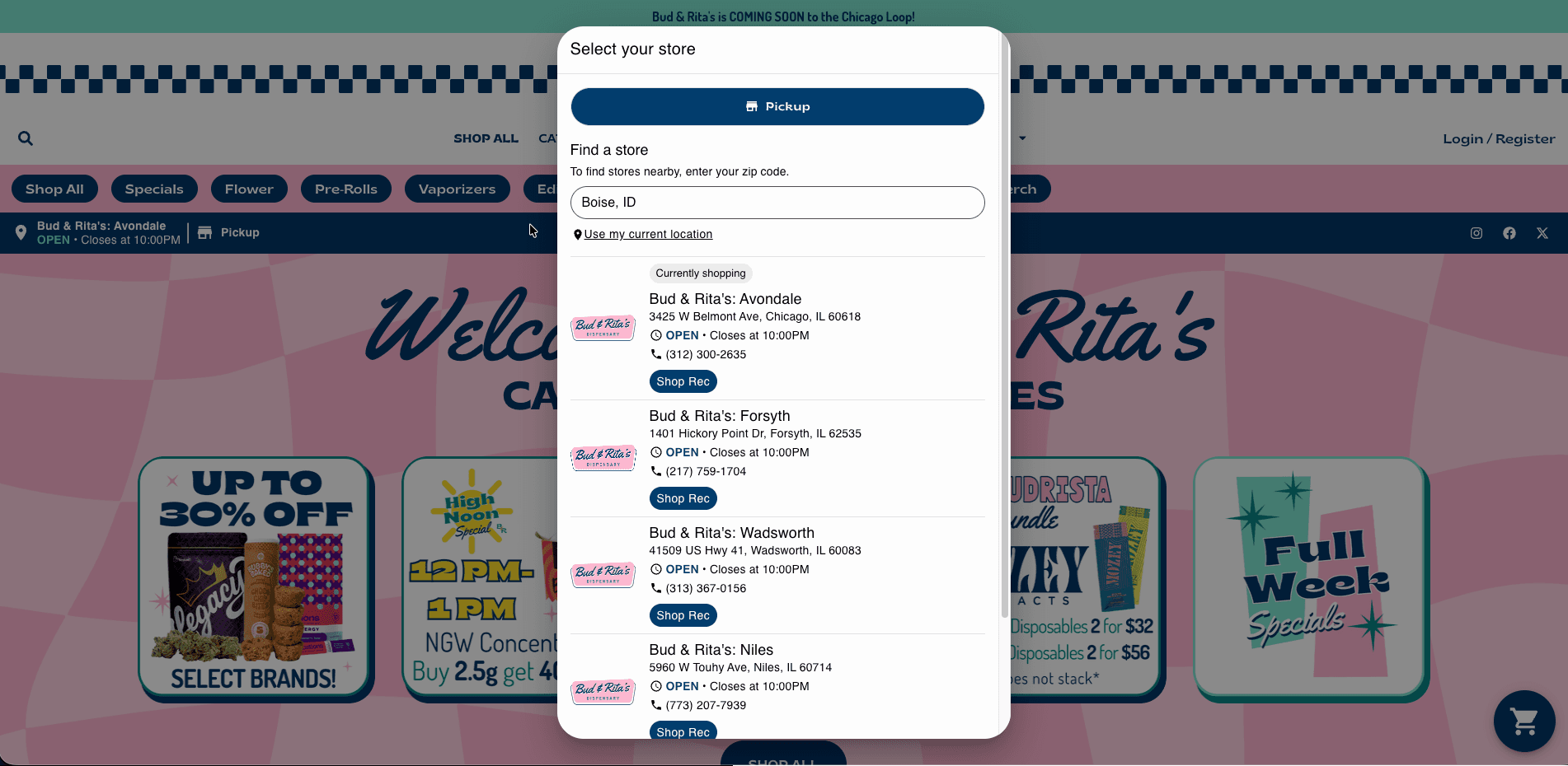Bud&Ritas website screenshot for cannabis industry