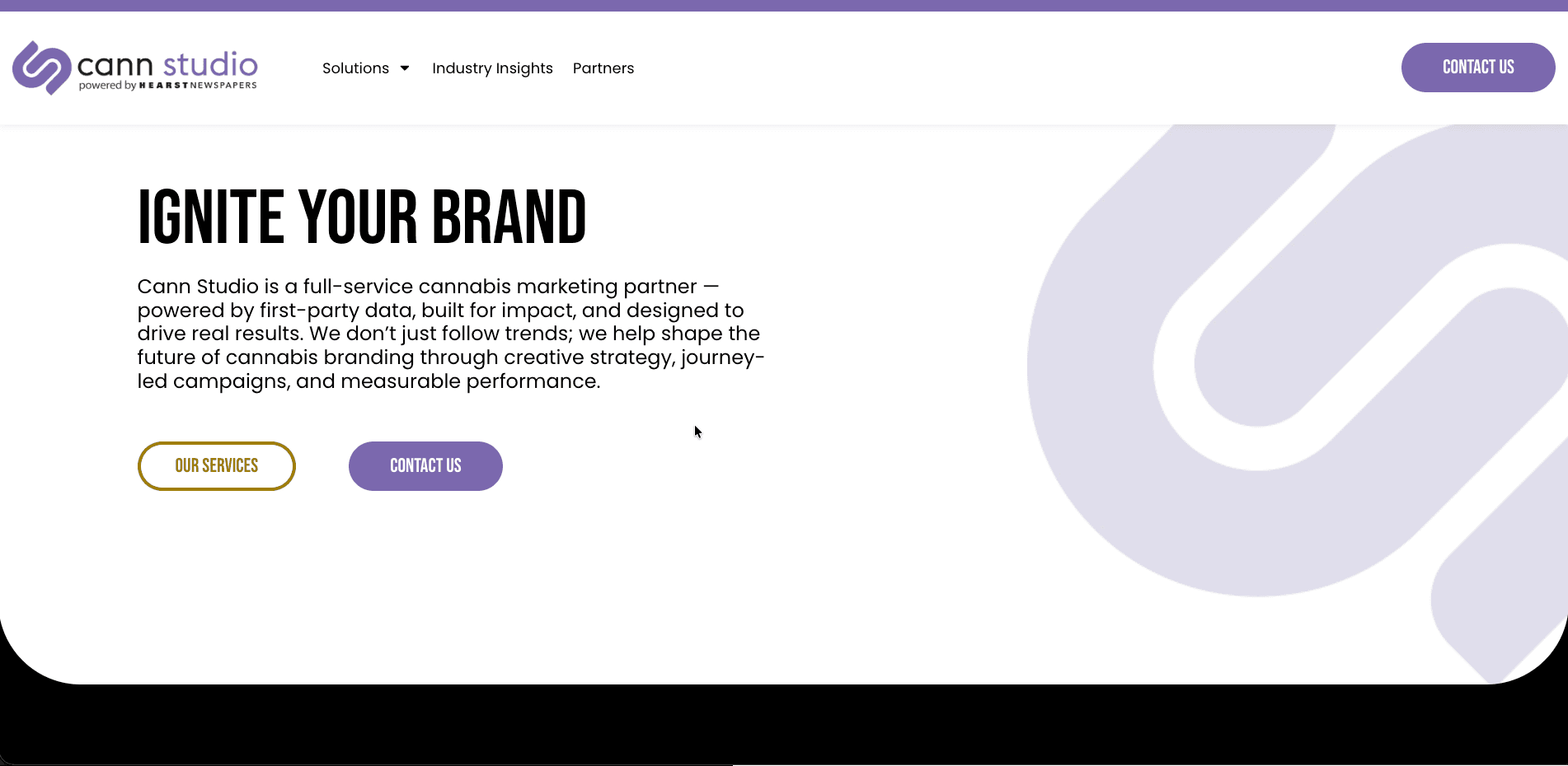 Cann Studio website screenshot for agency industry