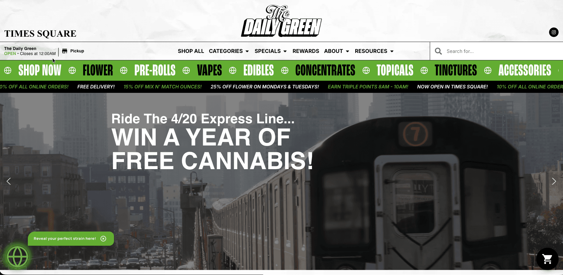 Daily Green website screenshot for cannabis industry