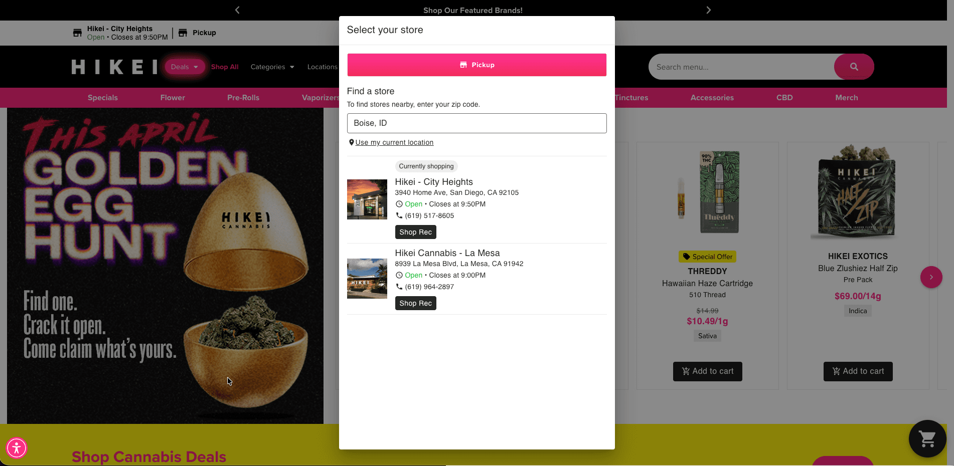 Hikei website screenshot for cannabis industry