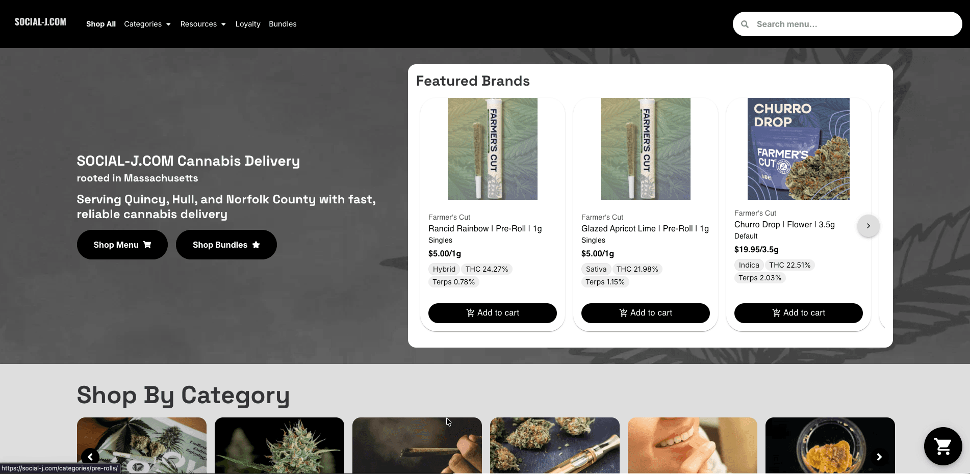Social-j website screenshot for cannabis industry