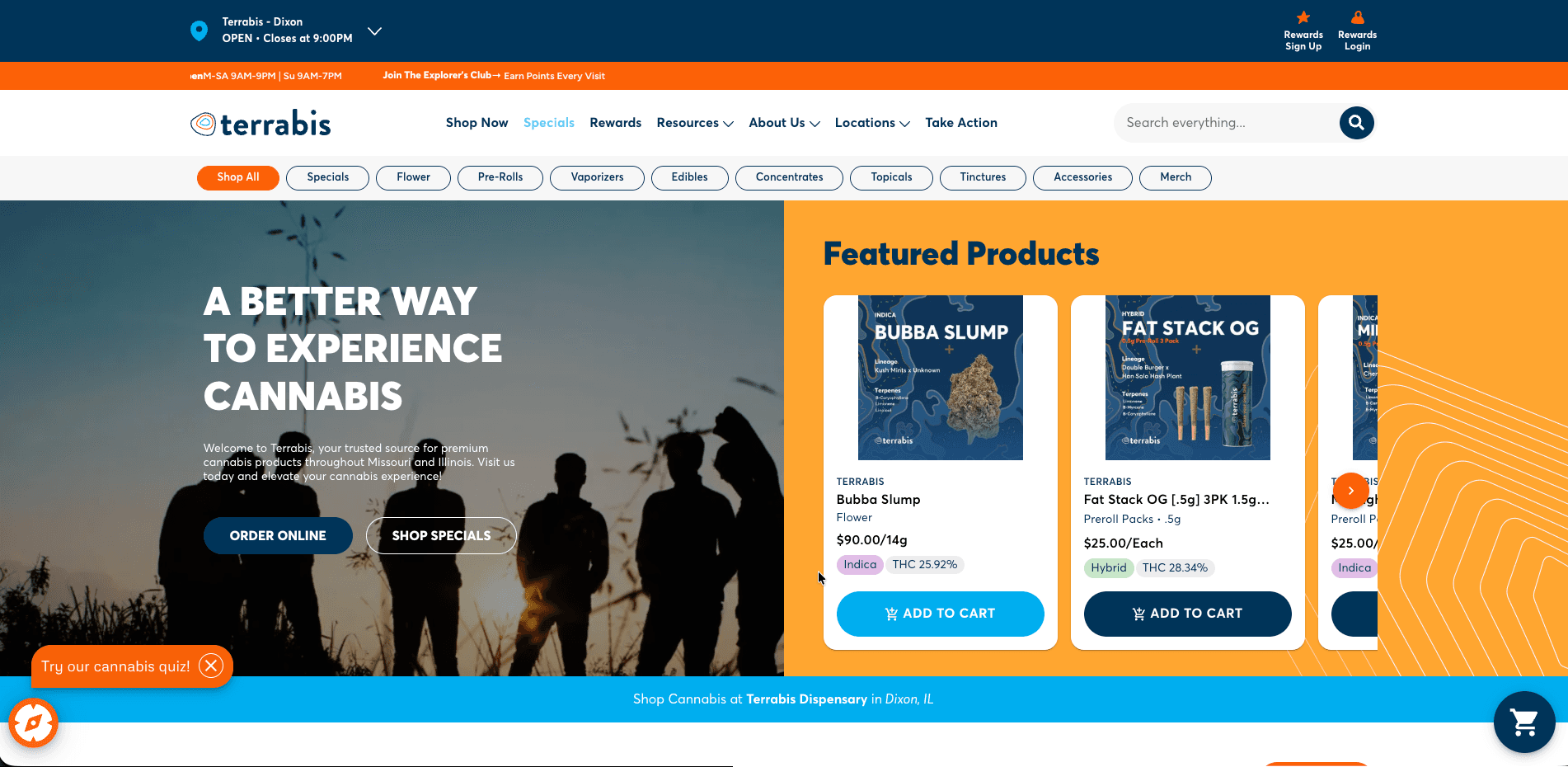 Terrabis website screenshot for cannabis industry